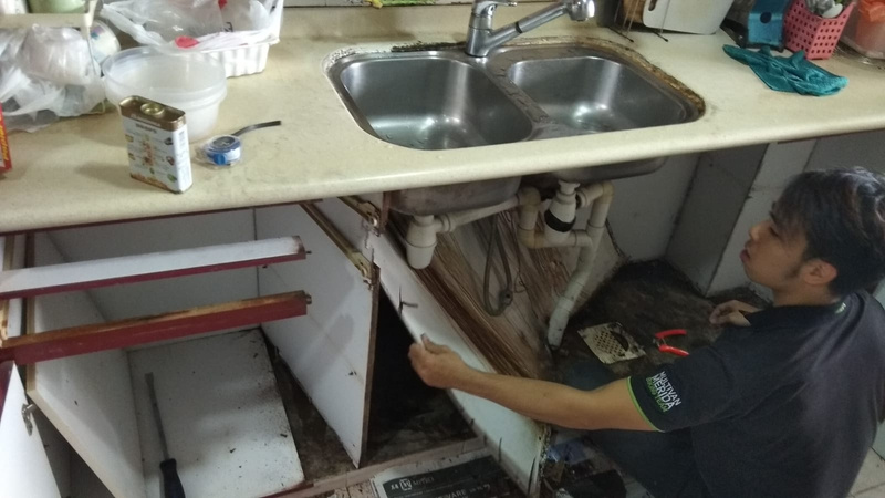 Under sink cabinet repair